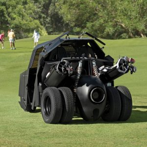 Luxury golf cart on manicured course