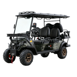 4+2 Seater Camouflage Electric Hunting ATV Buggy – Lifted All-Terrain Golf Cart