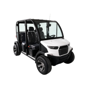 4 Seater Enclosed Electric Personal & Senior Mobility Vehicle with AC and Doors for Residential Community Area Transportation