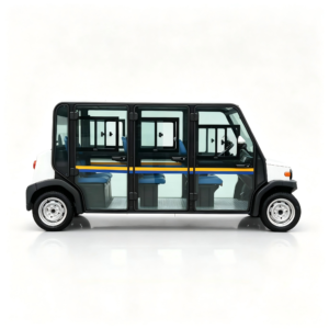 6 Seat Lithium Battery Enclosed Electric Golf Cart with AC Heater for Resort and Community Transportation