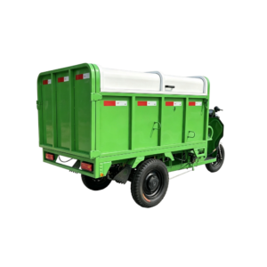 Electric Three-Wheel Tipper Hydraulic Self-Discharging Garbage Collection 800kg Payload
