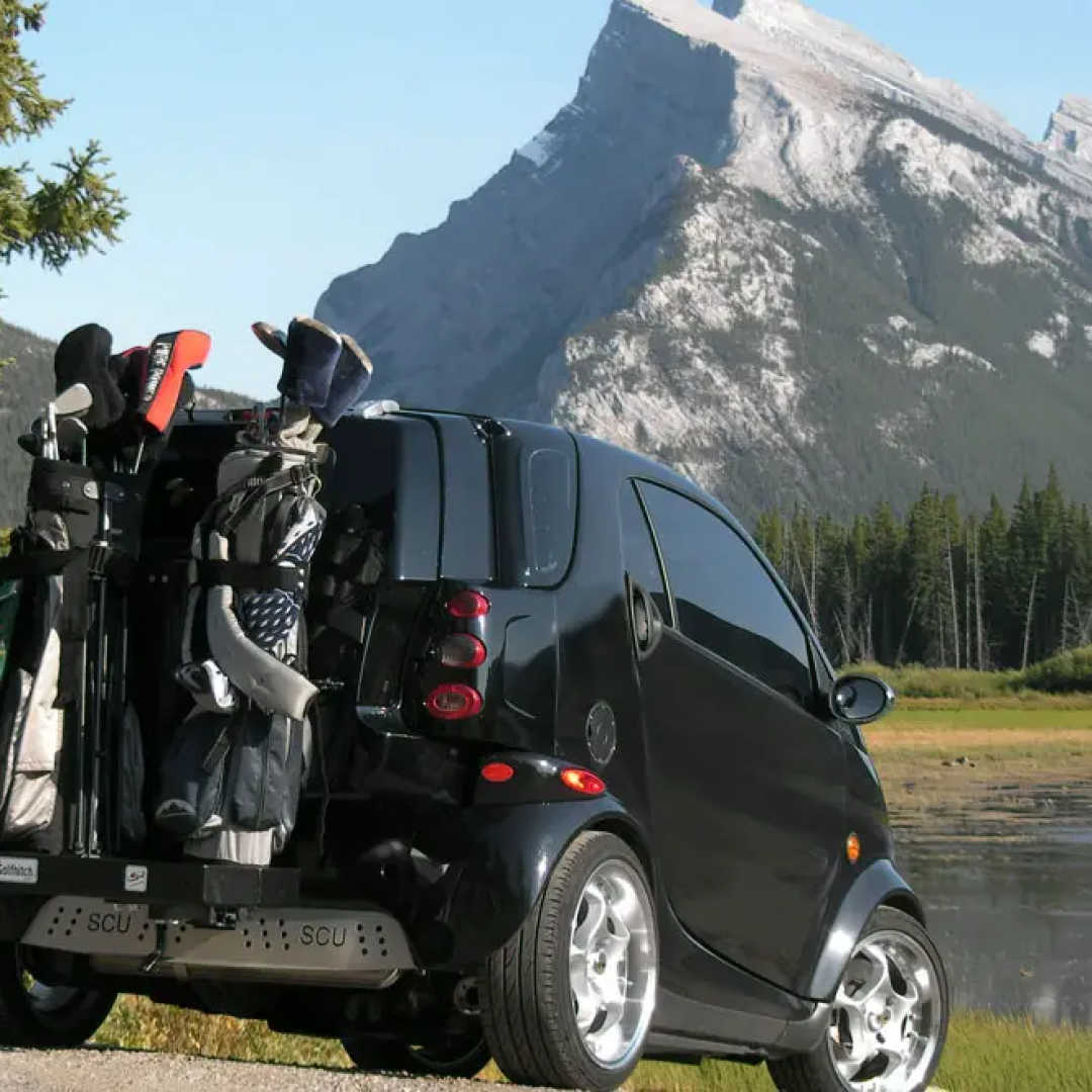 golf bag in car