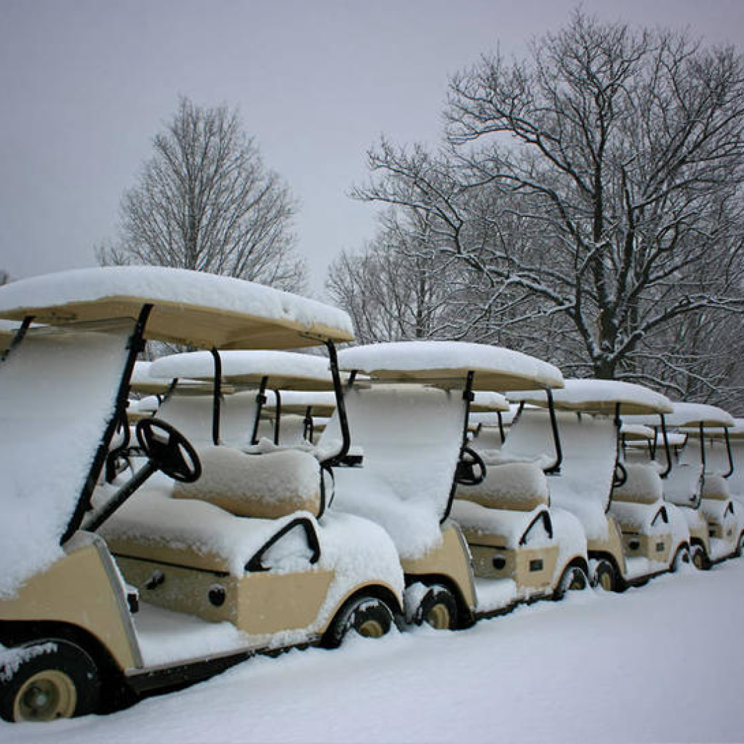 golf carts in winter